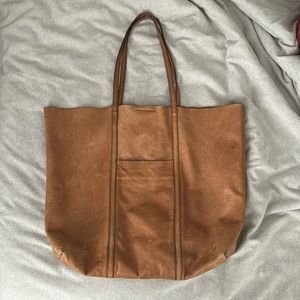 Brown Leather over the shoulder tote bag